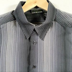 DKNY JEANS VINTAGE MEN’S SHIRT, BLACK/GRAY, SIZE M